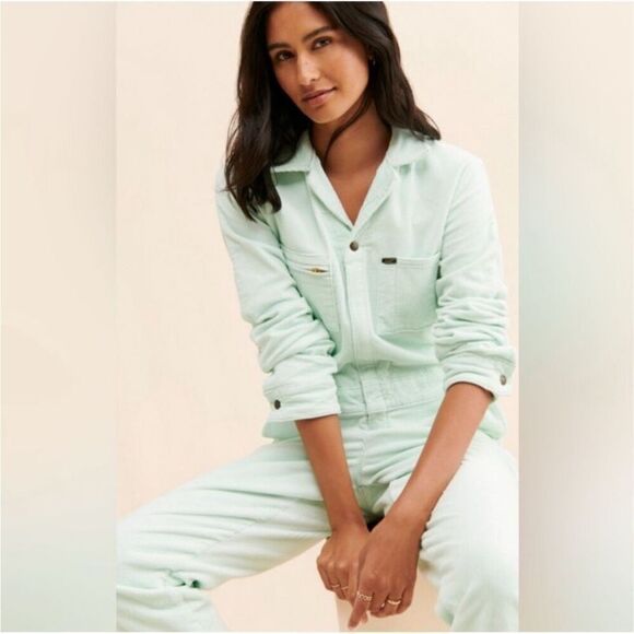 NWT Free People X Lee Collaboration Corduroy jumpsuit size large and small - Picture 2 of 9